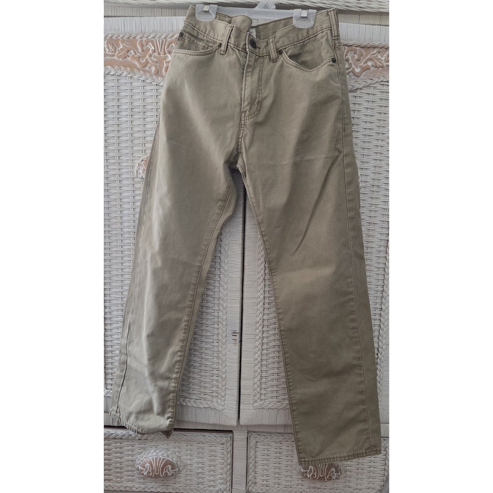 Mens Dockers Jeans Pants  Leather Patch Anchor Logo Brown 30x30‎ Straight Fit